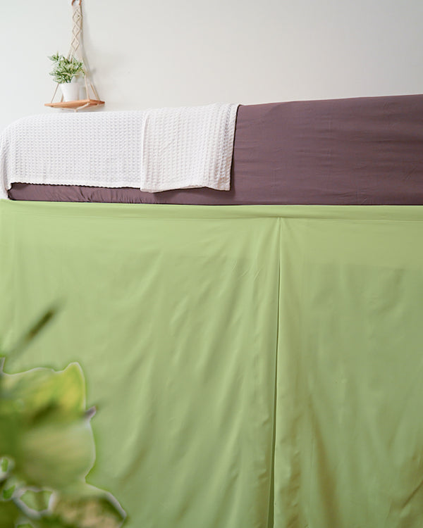 SmartPleat – Microfiber 1 Piece Pleated Dorm Bed Skirt - Sage-Bed Skirts-Shreem Linen-Slumber Sphere