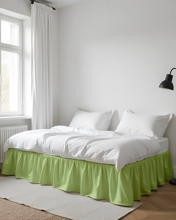 Sage Bloom Daybed Skirt – Elegant Ruffles in Soothing Green-Bed Skirts-Shreem Linen-Slumber Sphere