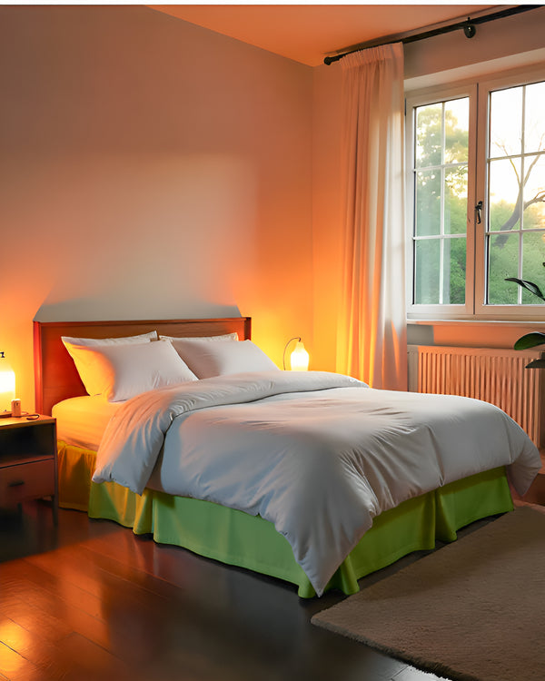 Neatflair Pleated Bed Skirt- 1 Piece, Sage Green-Bed Skirts-Shreem Linen-Slumber Sphere