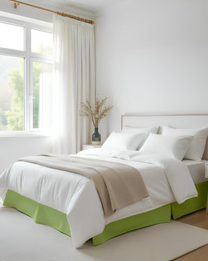 Neatflair Pleated Bed Skirt- 1 Piece, Sage Green-Bed Skirts-Shreem Linen-Slumber Sphere