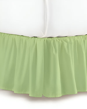 Graceful Green- Ultra-Soft Microfiber Ruffled Bed Skirt- Sage-Bed Skirts-Shreem Linen-Slumber Sphere