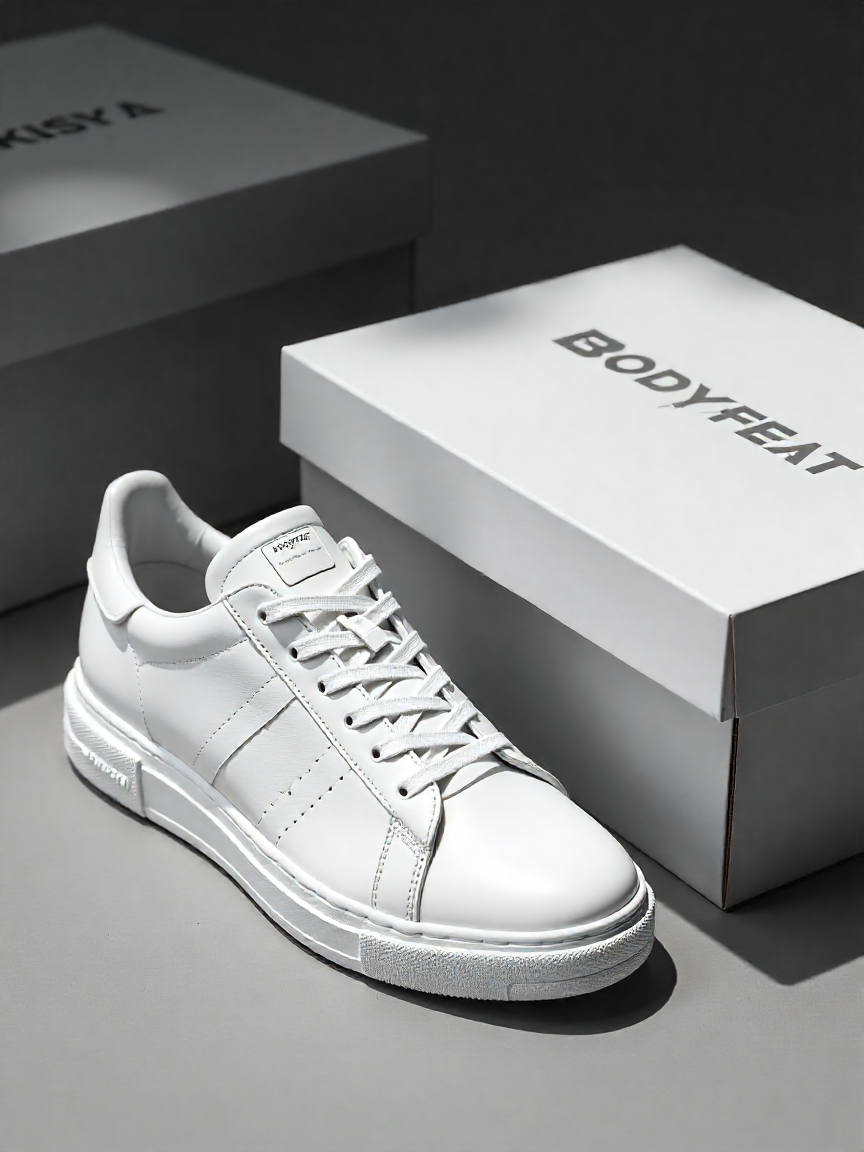 BODYFEAT Men's Sneakers – Lightweight Casual Athletic Walking Shoes, Breathable Lace-Up Fashion Sneakers for Everyday Wear-Shoes-BODYFEAT-6-White-Slumber Sphere
