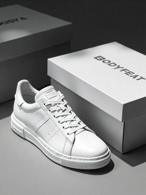 BODYFEAT Men's Sneakers – Lightweight Casual Athletic Walking Shoes, Breathable Lace-Up Fashion Sneakers for Everyday Wear-Shoes-BODYFEAT-6-White-Slumber Sphere