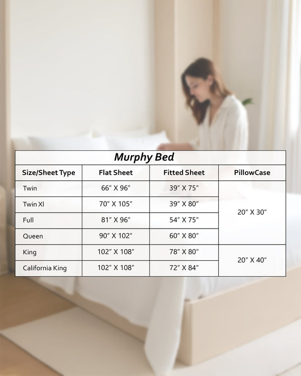 FoldEase Murphy Bed 4 Piece Sheet Set- Ivory