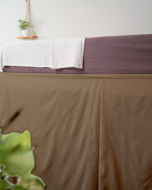 SmartPleat – Microfiber 1 Piece Pleated Dorm Bed Skirt - Taupe-Bed Skirts-Shreem Linen-Slumber Sphere