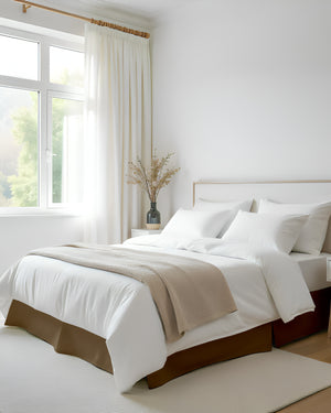 Neatflair Pleated Bed Skirt- 1 Piece, Taupe-Bed Skirts-Shreem Linen-Slumber Sphere