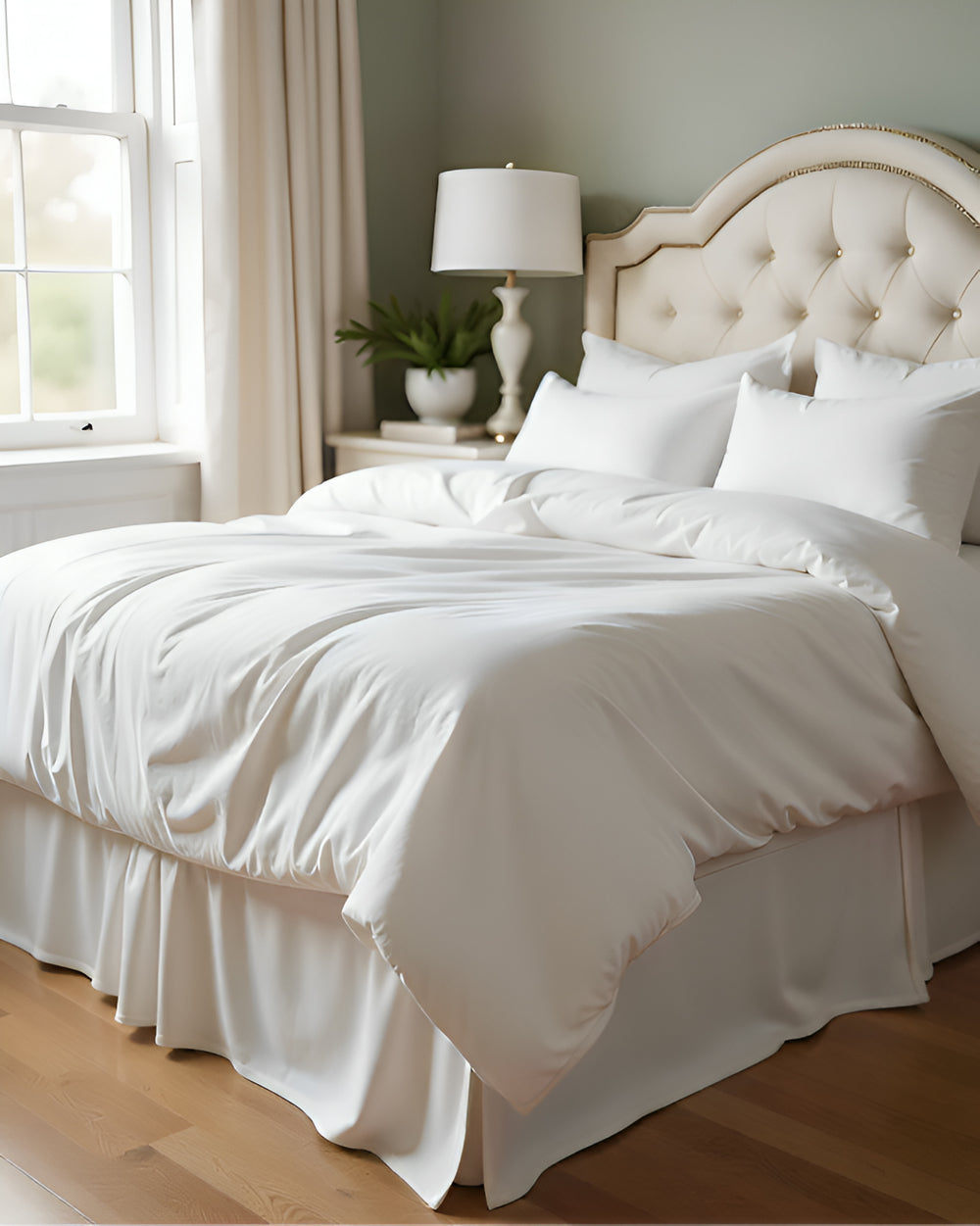 Neatflair Pleated Bed Skirt- 1 Piece, White-Bed Skirts-Shreem Linen-Slumber Sphere