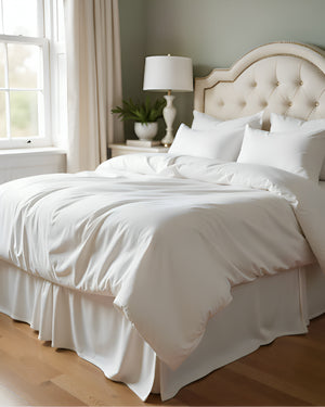 Neatflair Pleated Bed Skirt- 1 Piece, White-Bed Skirts-Shreem Linen-Slumber Sphere