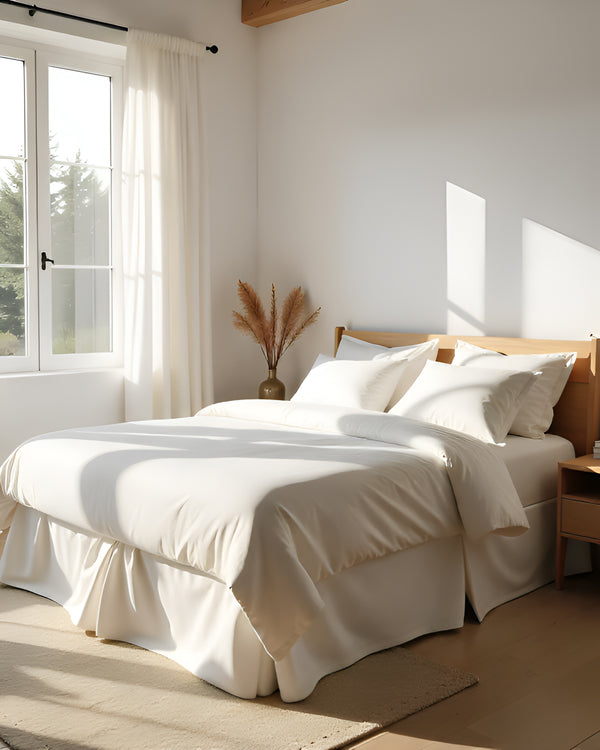 Neatflair Pleated Bed Skirt- 1 Piece, White-Bed Skirts-Shreem Linen-Slumber Sphere