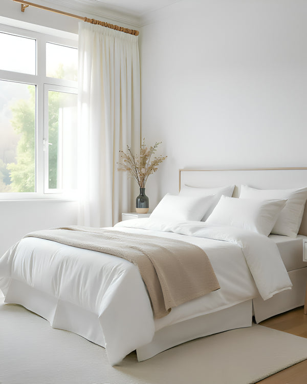 Neatflair Pleated Bed Skirt- 1 Piece, White-Bed Skirts-Shreem Linen-Slumber Sphere