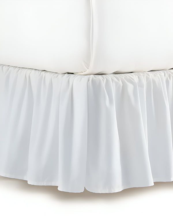 White Elegance - Ultra-Soft Microfiber Ruffled Bed Skirt-Bed Skirts-Shreem Linen-Slumber Sphere