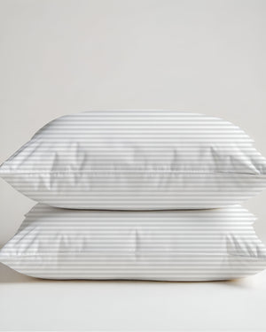 SnowLoom White Striped 2 Piece Pillow Covers-Pillowcases-Cottingon-Slumber Sphere