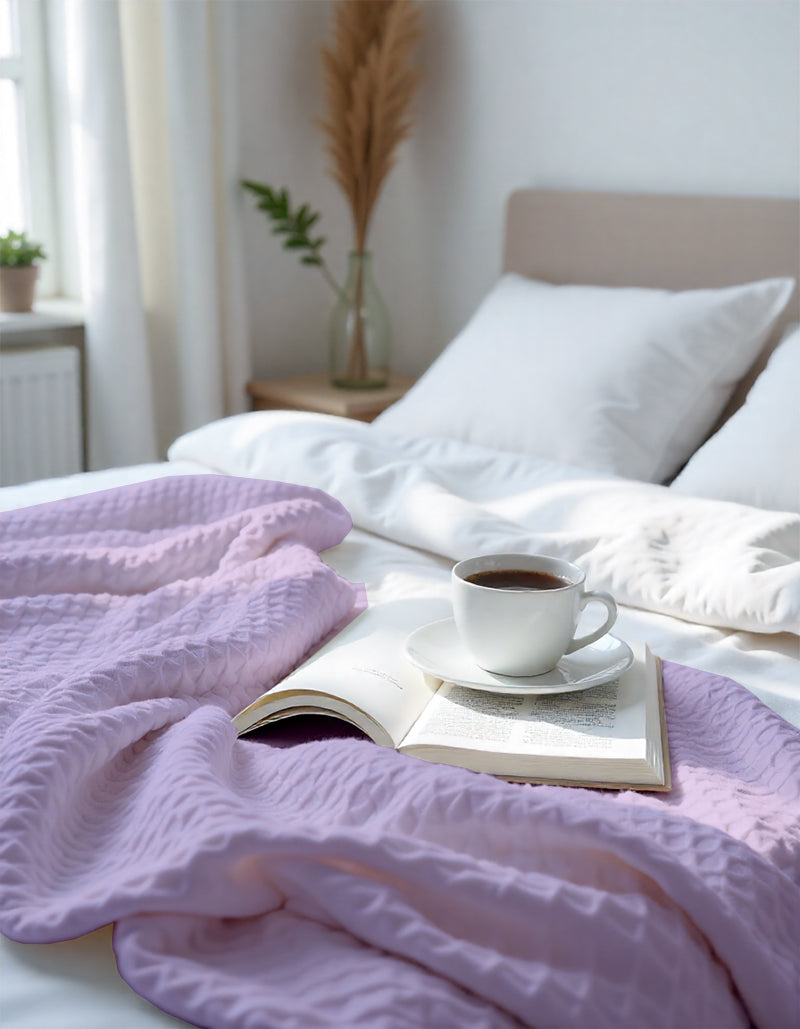 Havenweave Tencel 1 Piece Waffle Coverlet - Pastel Purple-Bed Layers-Cottington Lane-Slumber Sphere