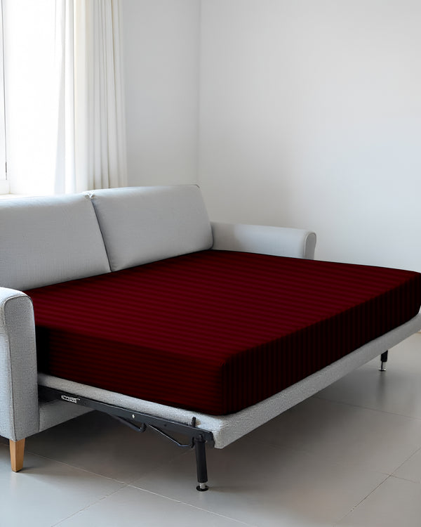 SmartSleep 1 Piece Deep Pocket Cotton Fitted Sheet for Convertible Sofa Beds - Burgundy