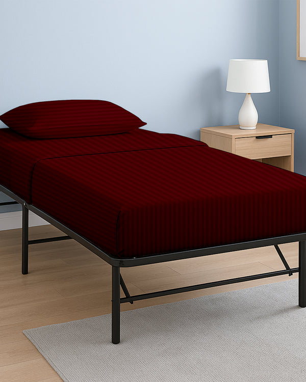 CloudLuxe – Sateen Finish Egyptian Cotton 4 Piece Cot Bedding Set - Burgundy