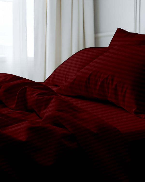 Royal Dreams, Extra Deep 4 Piece Cotton Sheet Set- Burgundy