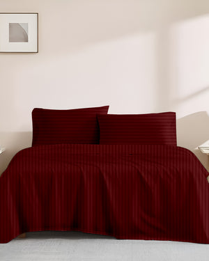 Signature Cotton Bedding 4 Piece Sheet Set- Burgundy