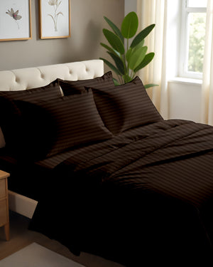 Imperial Touch Exquisite 6 Piece Cotton Sheet Set- Chocolate