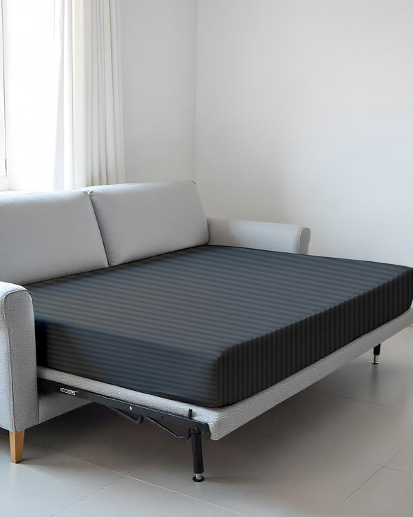 SmartSleep 1 Piece Deep Pocket Cotton Fitted Sheet for Convertible Sofa Beds - Dark Gray
