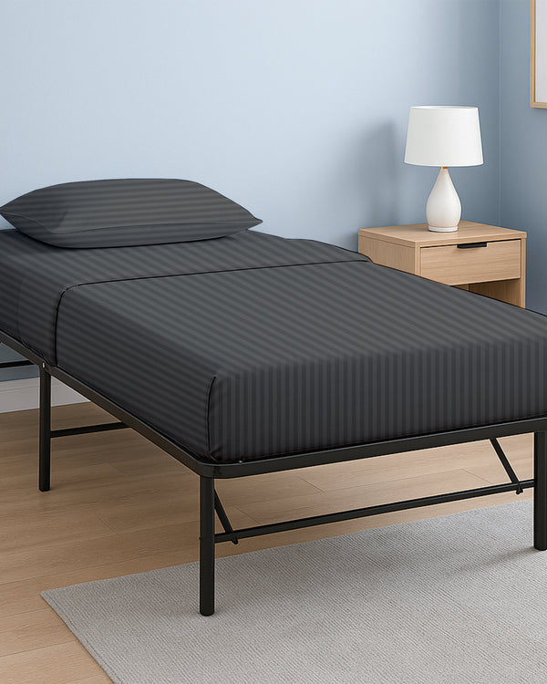 CloudLuxe – Sateen Finish Egyptian Cotton 4 Piece Cot Bedding Set - Dark Gray