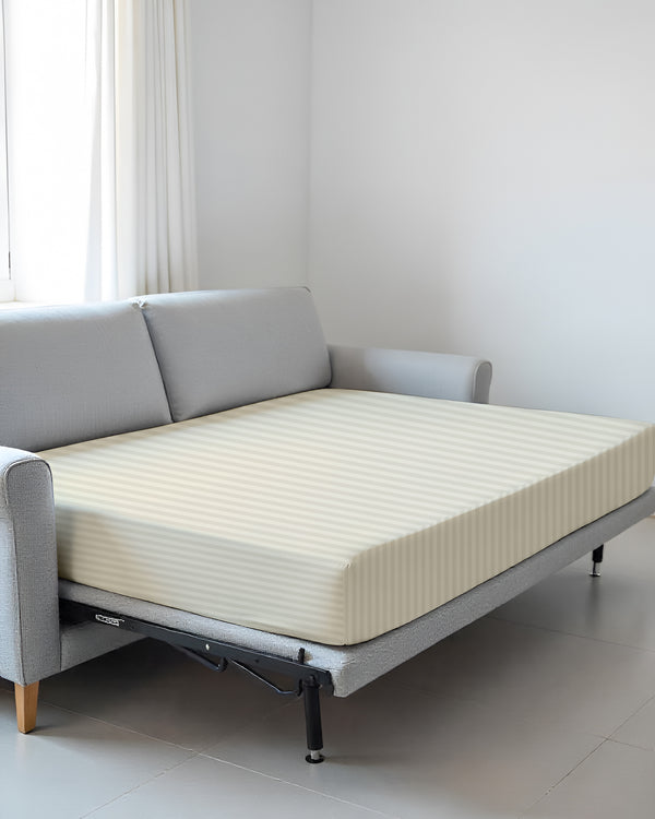 SmartSleep 1 Piece Deep Pocket Cotton Fitted Sheet for Convertible Sofa Beds - Ivory
