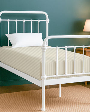 SoftHaven 1 Piece Cotton Cot Fitted Bed Sheet - Ivory