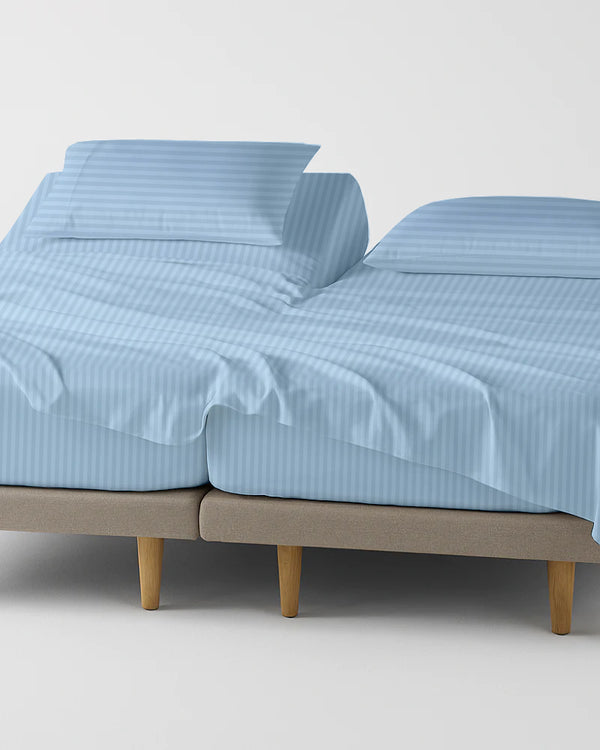 Softline Split Ultra-Soft 5-Piece Cotton Split Beds Sheet Set - Light Blue