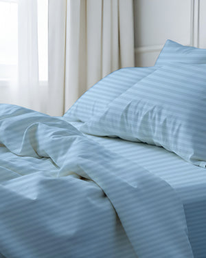 Royal Dreams, Extra Deep 4 Piece Cotton Sheet Set- Light Blue