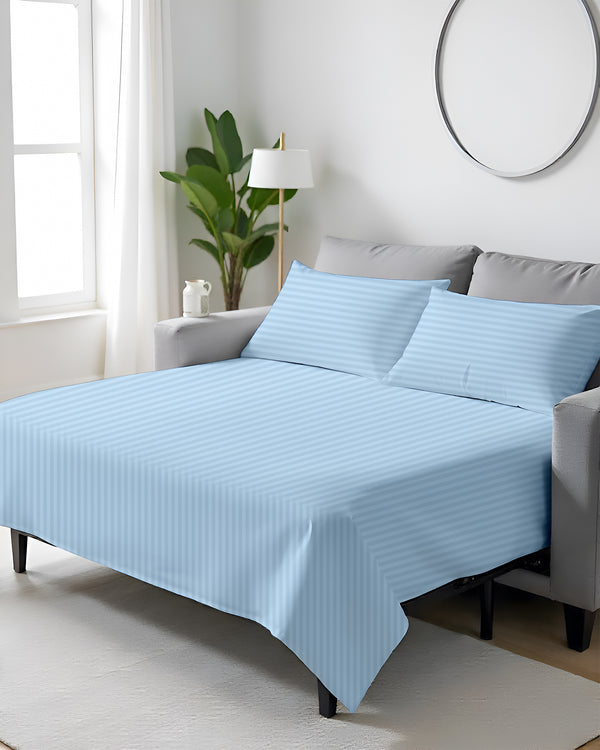 FlexFit Comfort Cotton 4-Piece Sleeper Sofa Sheet Set - Light Blue
