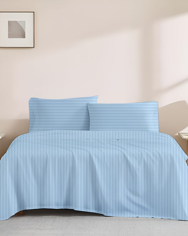 Signature Cotton Bedding 4 Piece Sheet Set- Light Blue