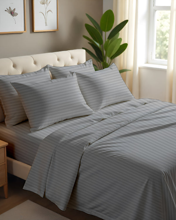 Imperial Touch Exquisite 6 Piece Cotton Sheet Set- Light Gray