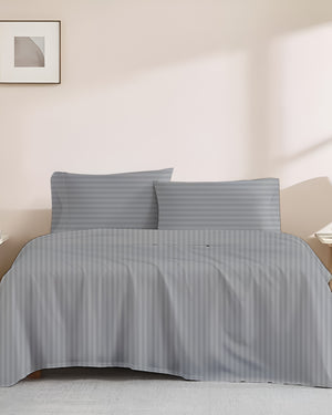 Signature Cotton Bedding 4 Piece Sheet Set- Light Gray