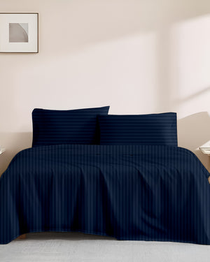 Signature Cotton Bedding 4 Piece Sheet Set- Navy Blue