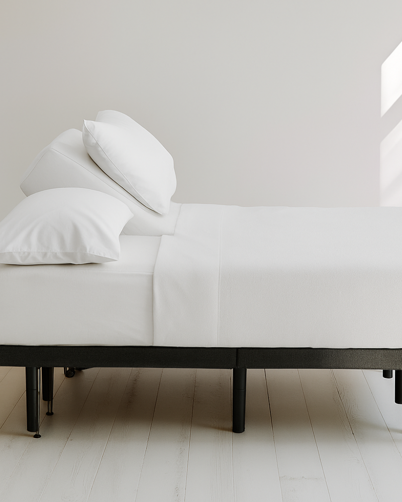 Serenity Split - 1 Piece Split Head Terry Cotton Mattress Protector- White-Protectors-Cottingon -Slumber Sphere