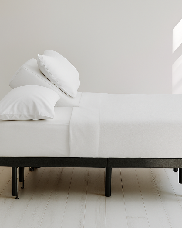 Serenity Split - 1 Piece Split Head Terry Cotton Mattress Protector- White-Protectors-Cottingon -Slumber Sphere
