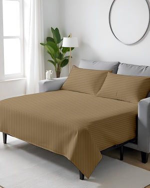 FlexFit Comfort Cotton 4-Piece Sleeper Sofa Sheet Set - Taupe