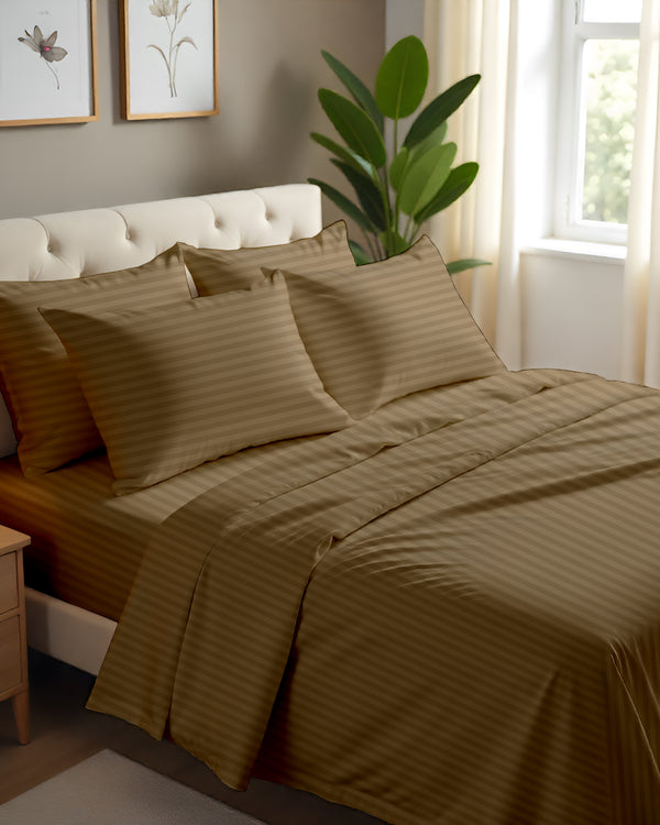Imperial Touch Exquisite 6 Piece Cotton Sheet Set- Taupe
