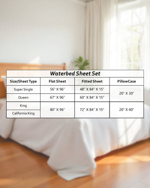 CalmFloats 4 Piece Waterbed Sheet Set- Navy Blue