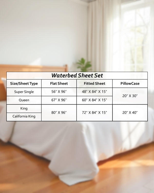 CalmFloats 4 Piece Waterbed Sheet Set- Navy Blue