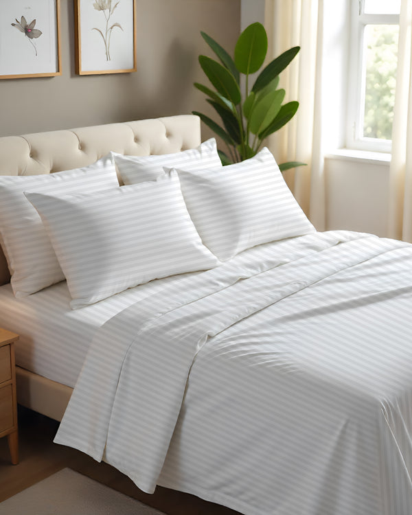 Imperial Touch Exquisite 6 Piece Cotton Sheet Set- White