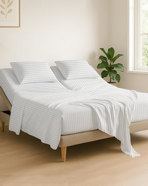 Serenity Split –  Premium Cotton 4 Piece Split Head Sheet Set- White