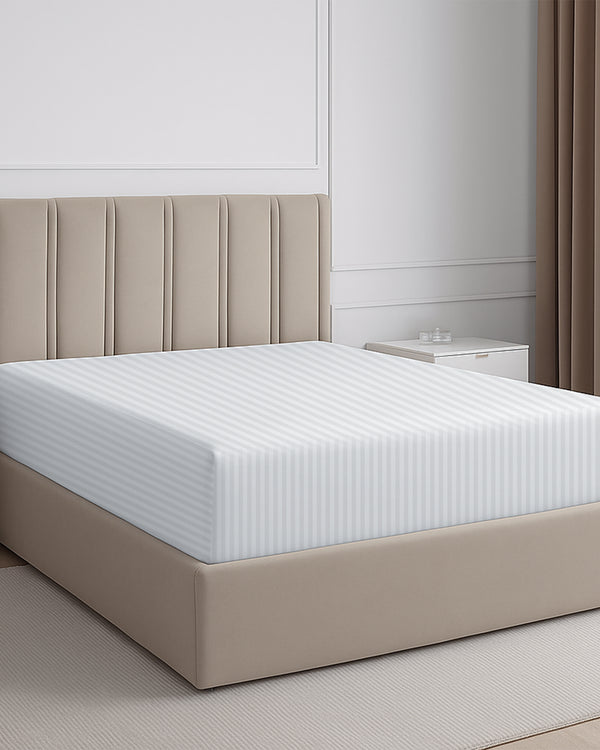 Seven Star 1 Piece Cotton Fitted Sheet- White