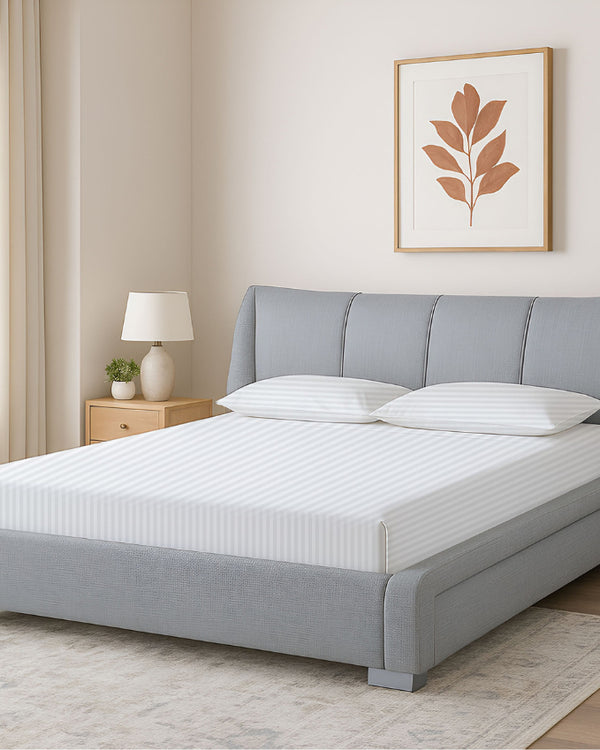 Oceanbreeze Premium Cotton 4 Piece Sheets Set for Waterbeds - White