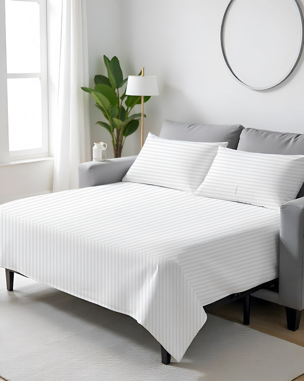 FlexFit Comfort Cotton 4-Piece Sleeper Sofa Sheet Set - White